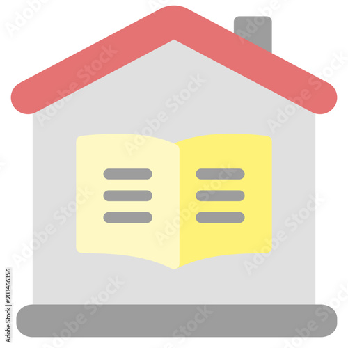 Homeschooling Icon in Flat Style