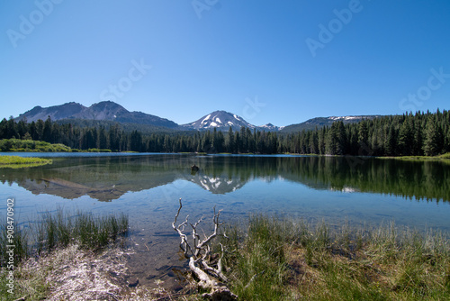 Mt. Shasta behind the lake photo