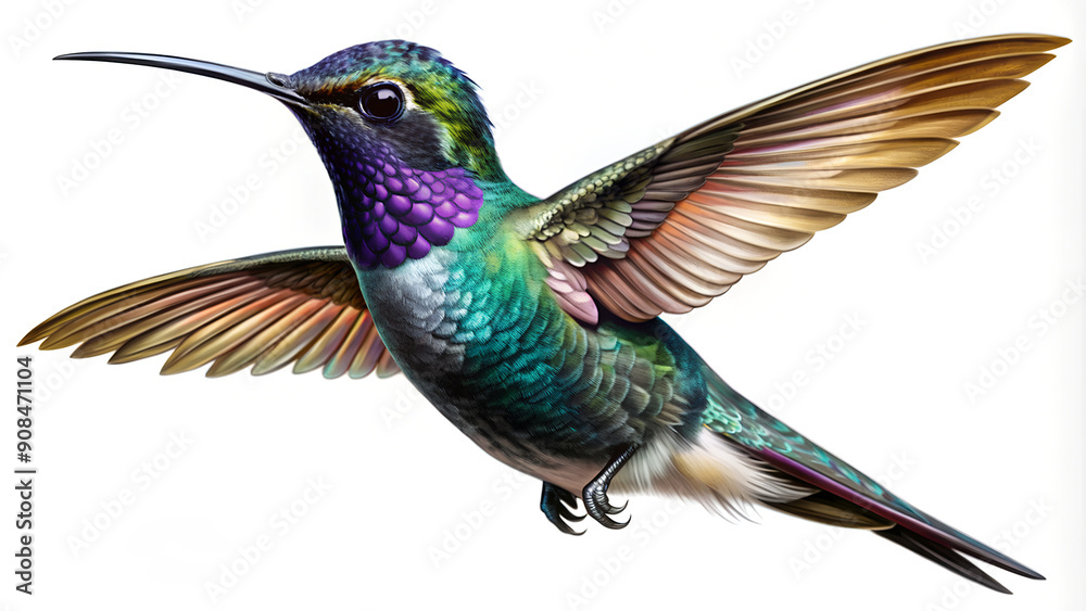 Obraz premium Hummingbird, calibri. Bird of paradise. Generative Ai.