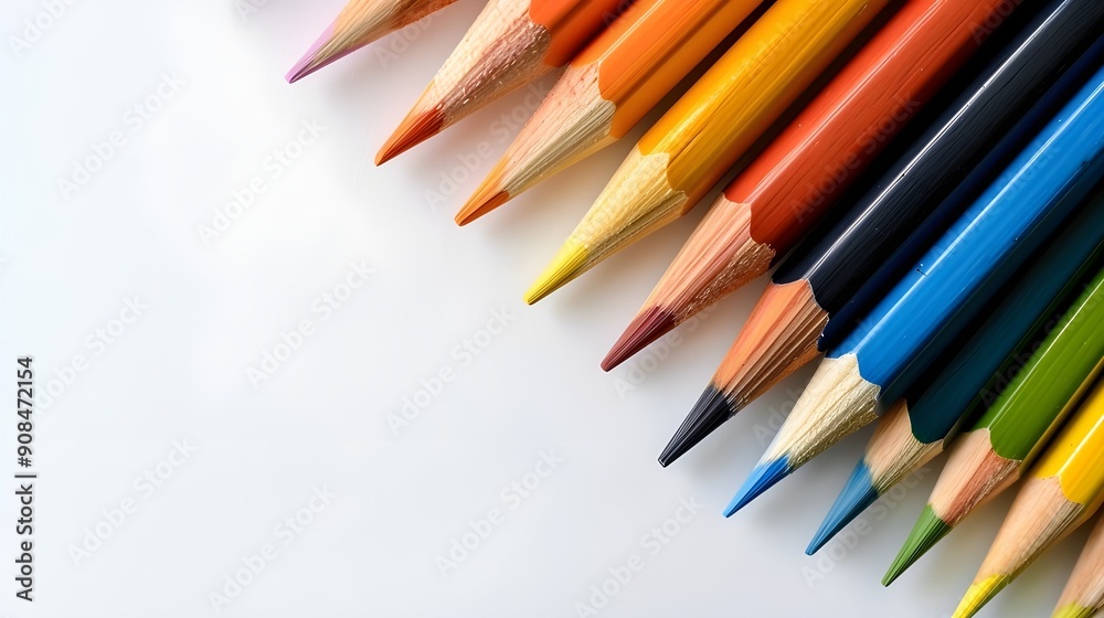 Colorful Pencils Arranged in a Fan Shape. Colorful Pencils Arranged in a Fan Shape.