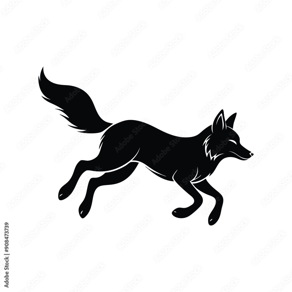 fox jumping silhouette fox jumping silhouette