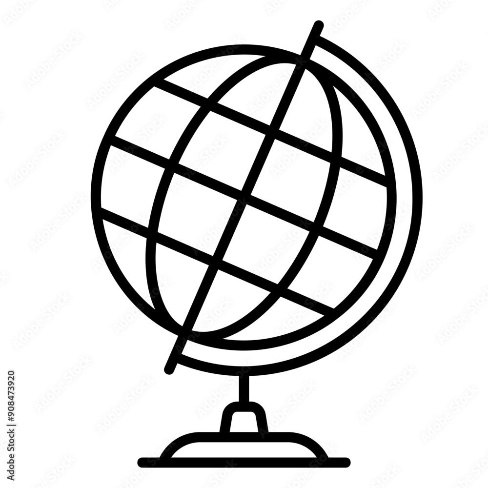 Globe icon for miniature earth for education and navigation maps Globe icon for miniature earth for education and navigation maps