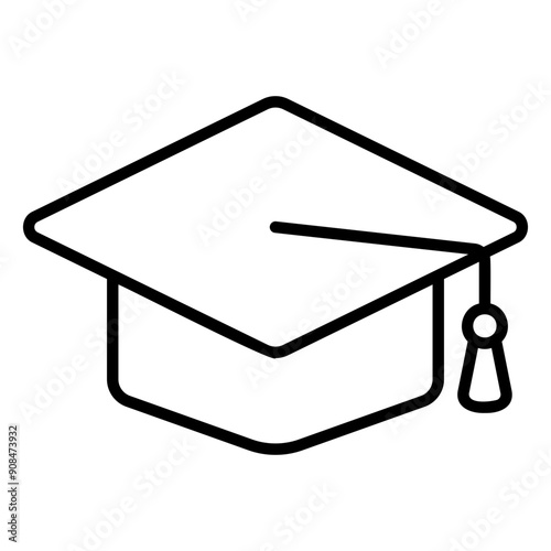 Graduation cap icon for education and school