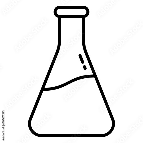 Erlenmeyer flask icon for science research
