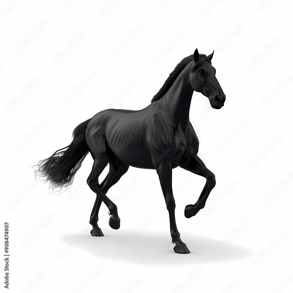 3D horse in white background vector image 3D horse in white background vector image