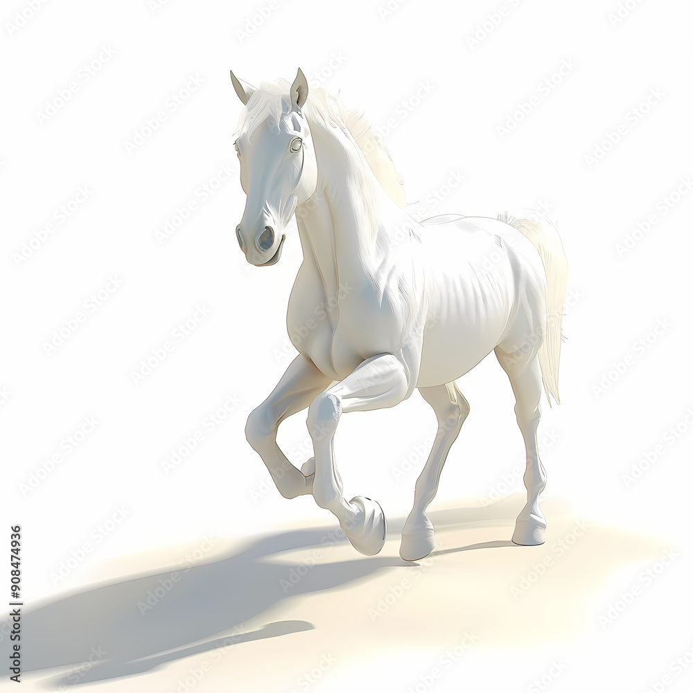 Obraz premium 3D horse in white background vector image