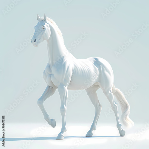 3D horse in white background vector image