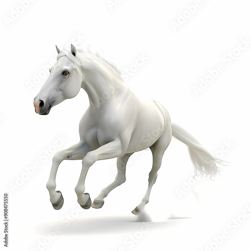 3D horse in white background vector image