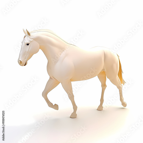 3D horse in white background vector image