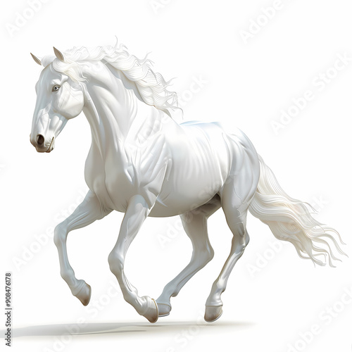 3D horse in white background vector image