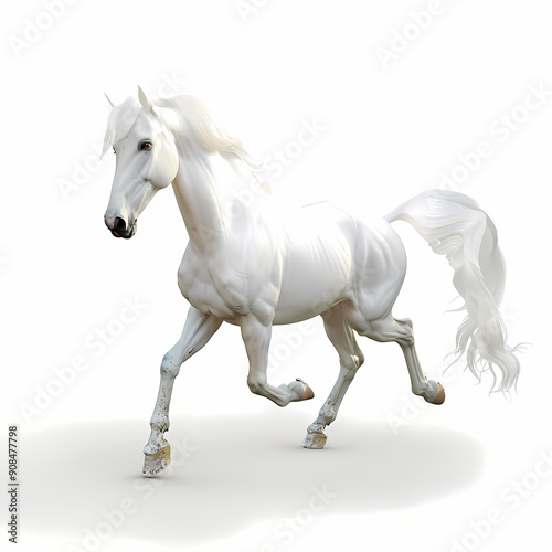 3D horse in white background vector image