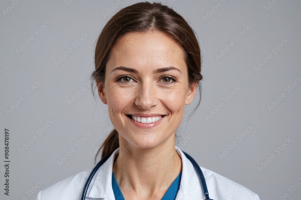 Smiling woman doctor in white medical uniform. isolated nurse portrait. Smiling woman doctor in white medical uniform. isolated nurse portrait.
