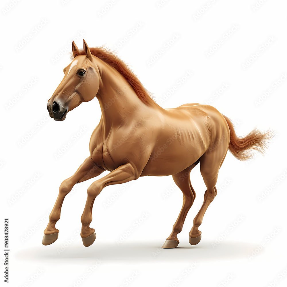Obraz premium 3D horse in white background vector image