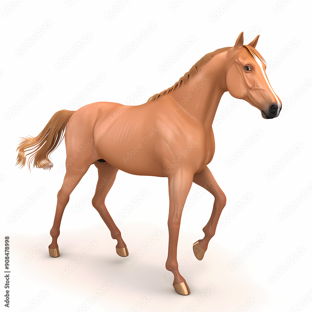 3D horse in white background vector image 3D horse in white background vector image