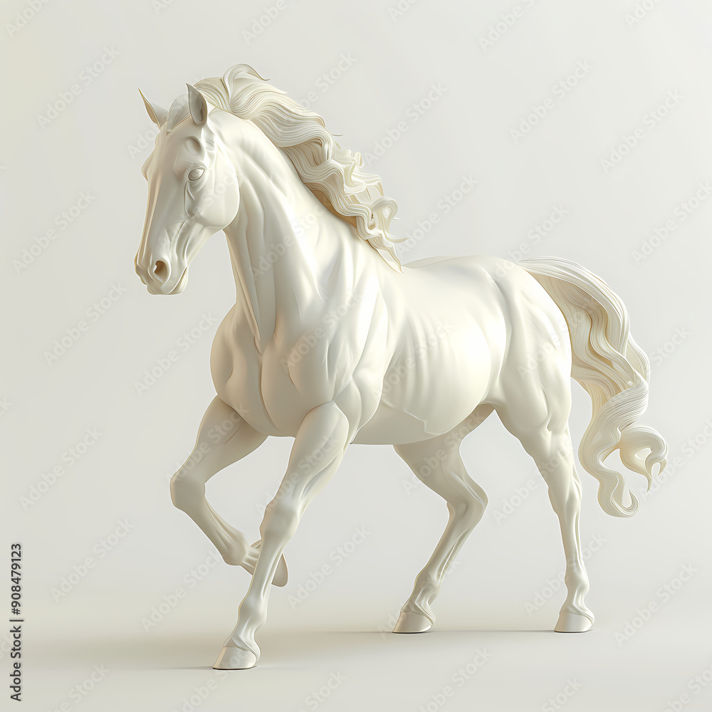 3D horse in white background vector image 3D horse in white background vector image