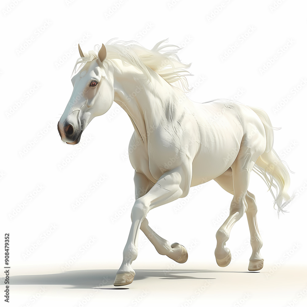 Fototapeta premium 3D horse in white background vector image