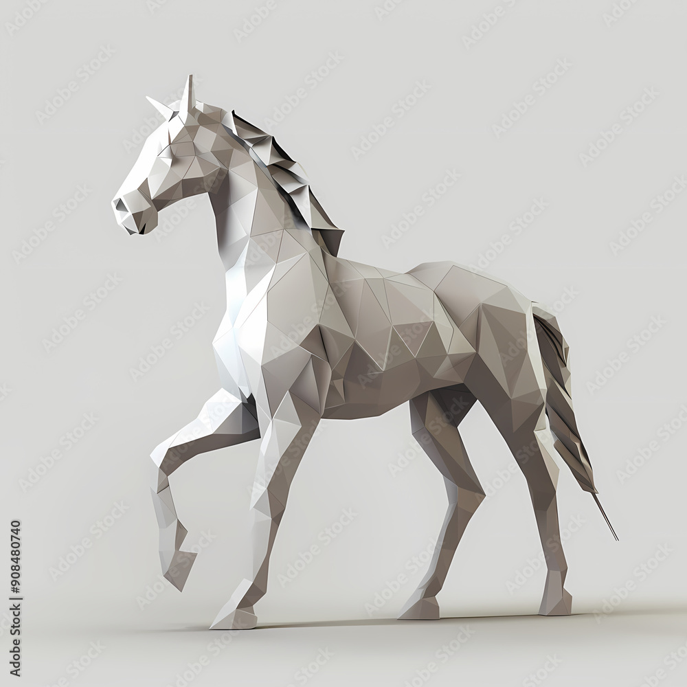 Obraz premium 3D horse in white background vector image