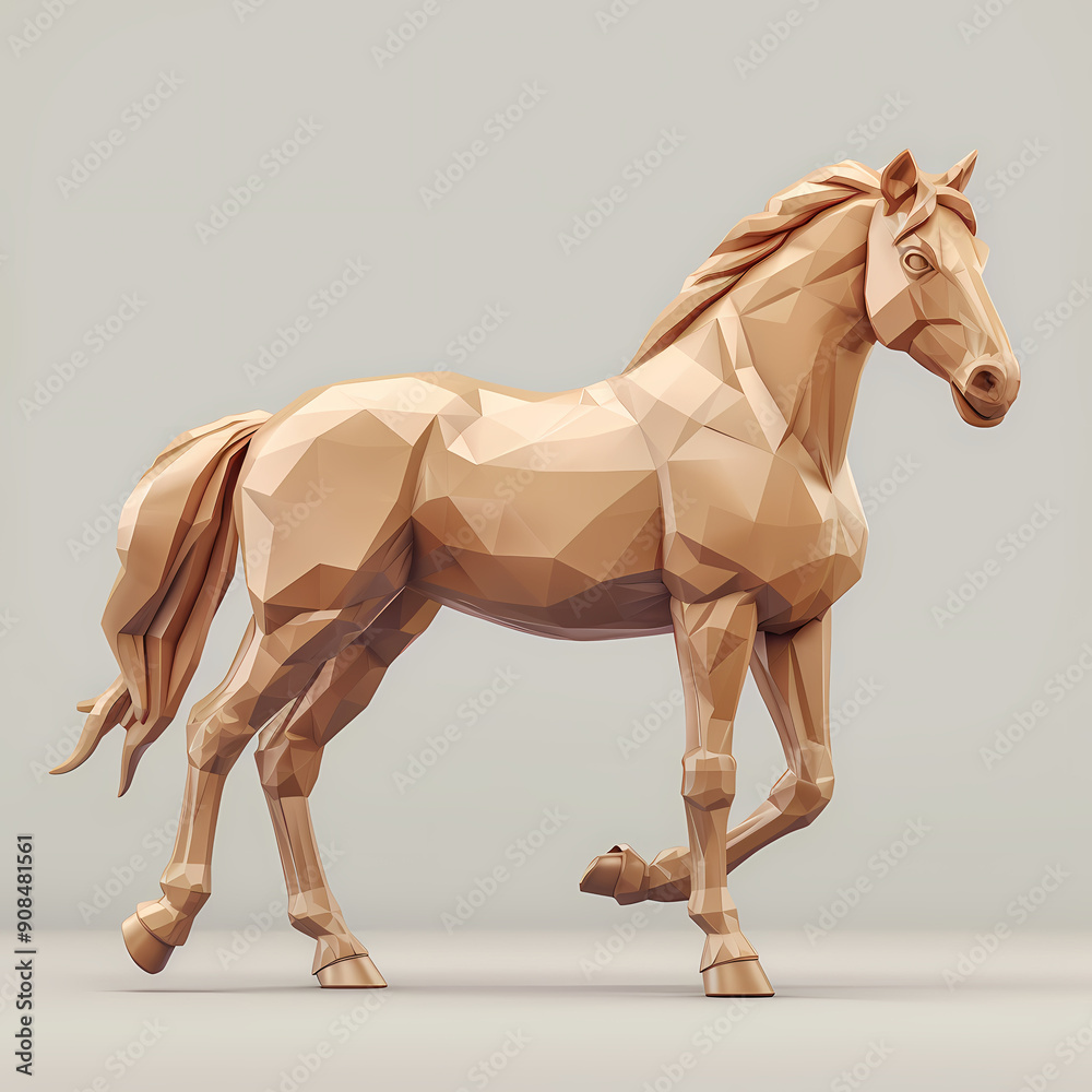 Obraz premium 3D horse in white background vector image