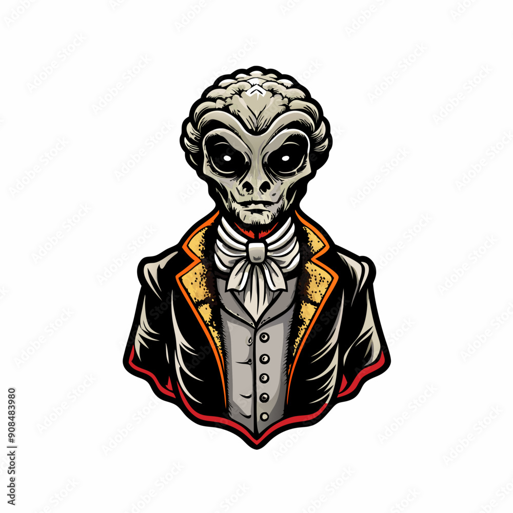 An alien in Victorian clothing. An alien in Victorian clothing.