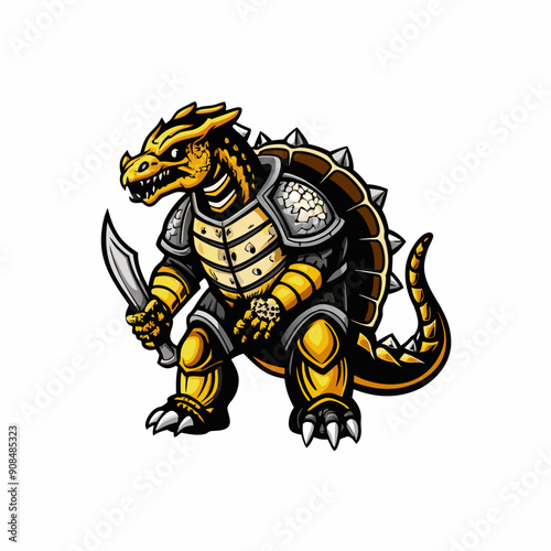 An ankylosaurus with its heavy armor and club displayed, a fearsome sight.