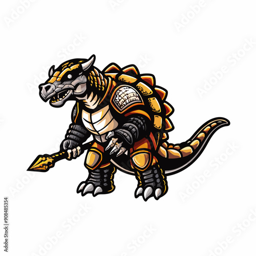 An Ankylosaurus, showcasing its thick, bony armor plates, a defensive feature against predators.
