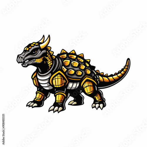 An Ankylosaurus displaying its heavy armor and club tail.