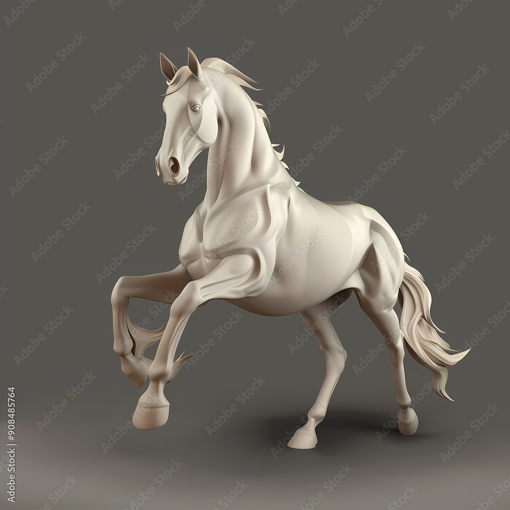 3D horse in white background vector image 3D horse in white background vector image