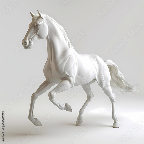 3D horse in white background vector image