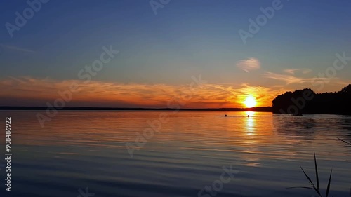 sunset over the lake