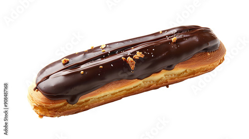 chocolate eclair pastry isolated on transparent
 photo