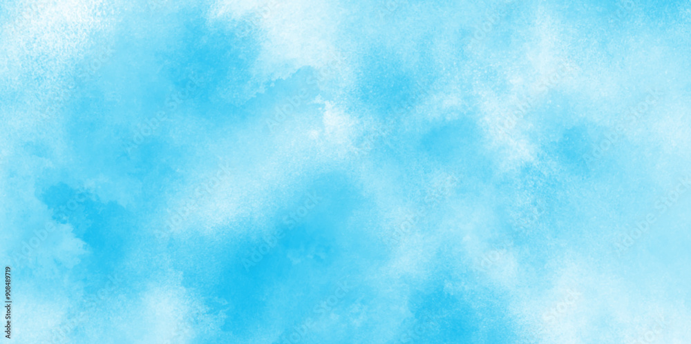 Hand painted abstract soft sky blue watercolor sky and clouds, Watercolor illustration art marble painting sky, soft light blue abstract gradient sky watercolor background wallpaper with clouds.	