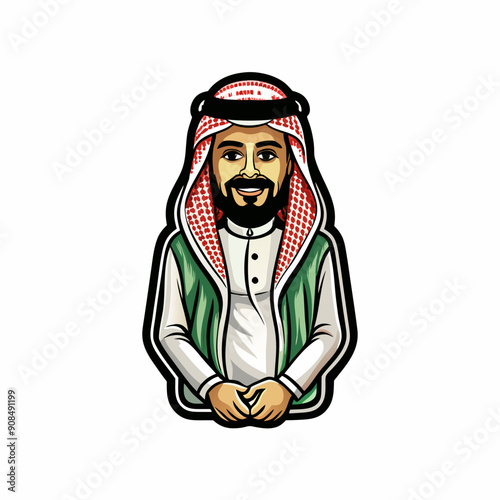 Icon depicting a Saudi Arabian man in full body attire.