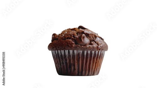 chocolate muffin isolated on transparent background 