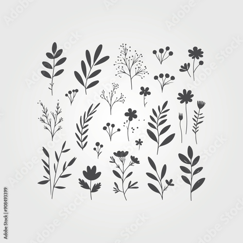 forest nature with leaves plants and flowers. Tropical doodle frame illustration for events and flyers. nature vector graphics style.