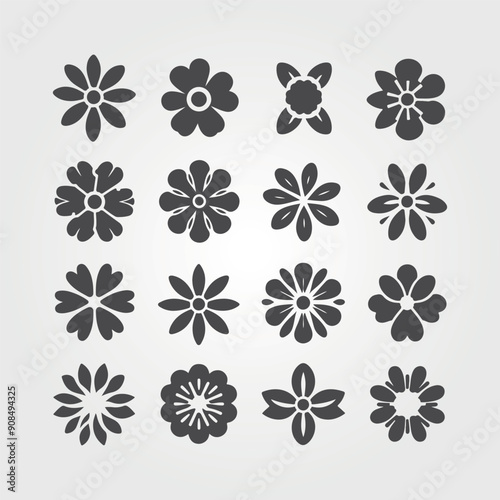 Flat vector trees set. Tree icons are set in a modern flat style.