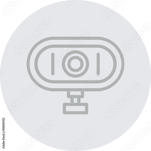 Web Cam Vector Line Grey Circle Grey
