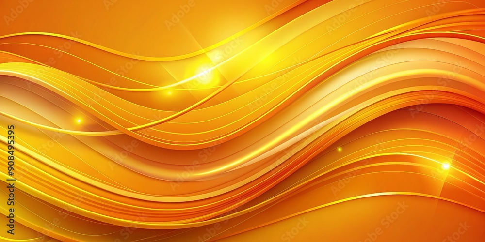 Vibrant yellow and orange abstract background with dynamic 3D lines and soft shadows, perfect for business banners, celebrations, and festive events of all kinds.