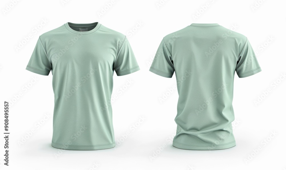 Blank green male t-shirt, template for your design mockup. Front and back view. Blank green male t-shirt, template for your design mockup. Front and back view.