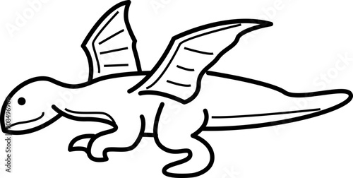 Dinosaurs cartoon, doodle line art