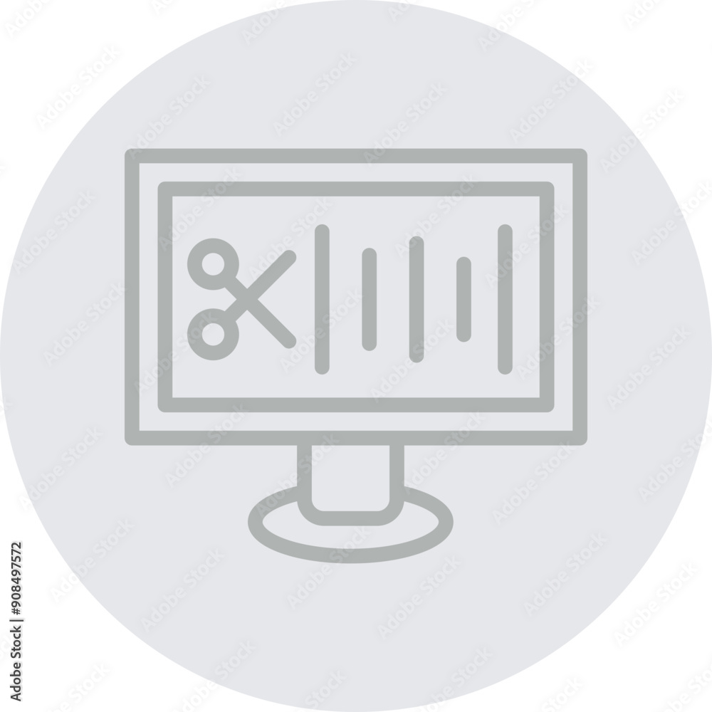 Audio Editing Vector Line Grey Circle Grey Audio Editing Vector Line Grey Circle Grey