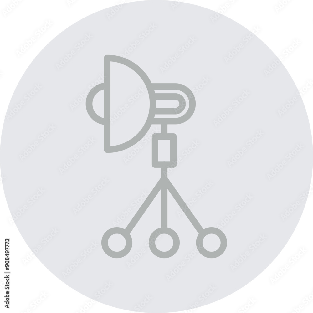 Studio Lighting Vector Line Grey Circle Grey Studio Lighting Vector Line Grey Circle Grey