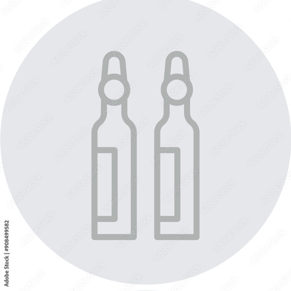 Ampoule Vector Line Grey Circle Grey Ampoule Vector Line Grey Circle Grey