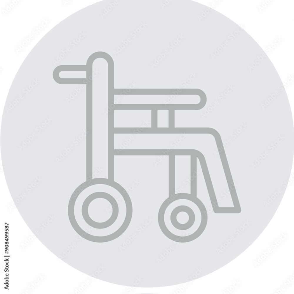 Automatic Wheelchair Vector Line Grey Circle Grey Automatic Wheelchair Vector Line Grey Circle Grey