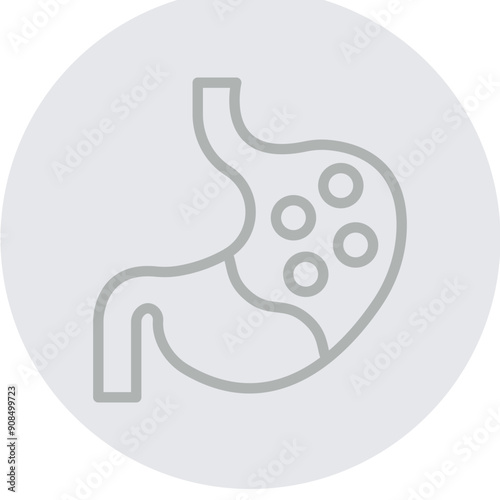 Gastroenterology Vector Line Grey Circle Grey