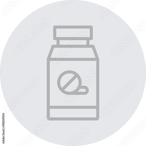 Aspirin Vector Line Grey Circle Grey