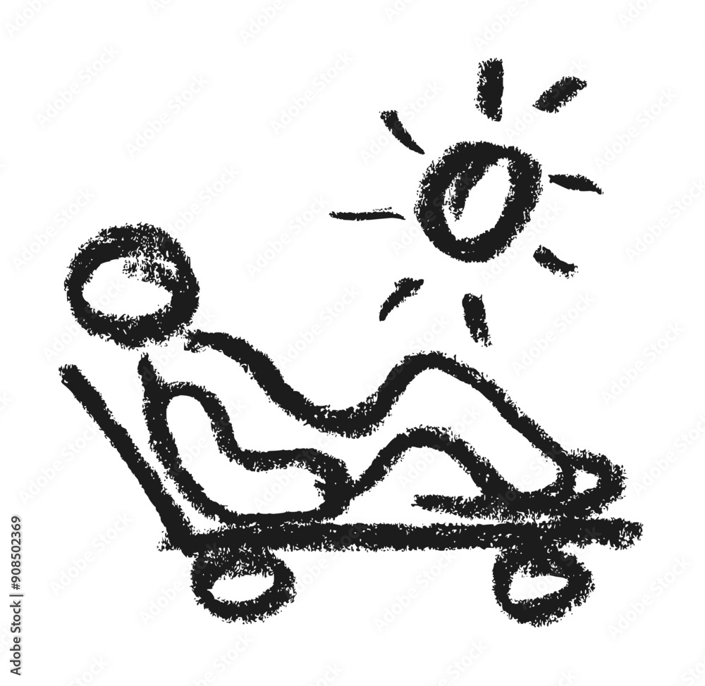 Tanning Icon Crayon Chalk Drawing Tanning Icon Crayon Chalk Drawing