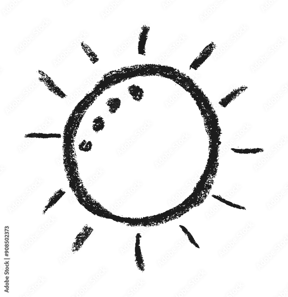 Sun Icon Crayon Chalk Drawing Sun Icon Crayon Chalk Drawing