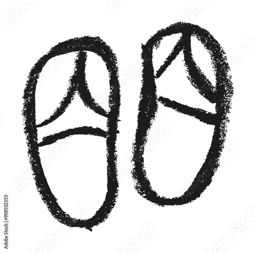 beach slaps Icon Crayon Chalk Drawing