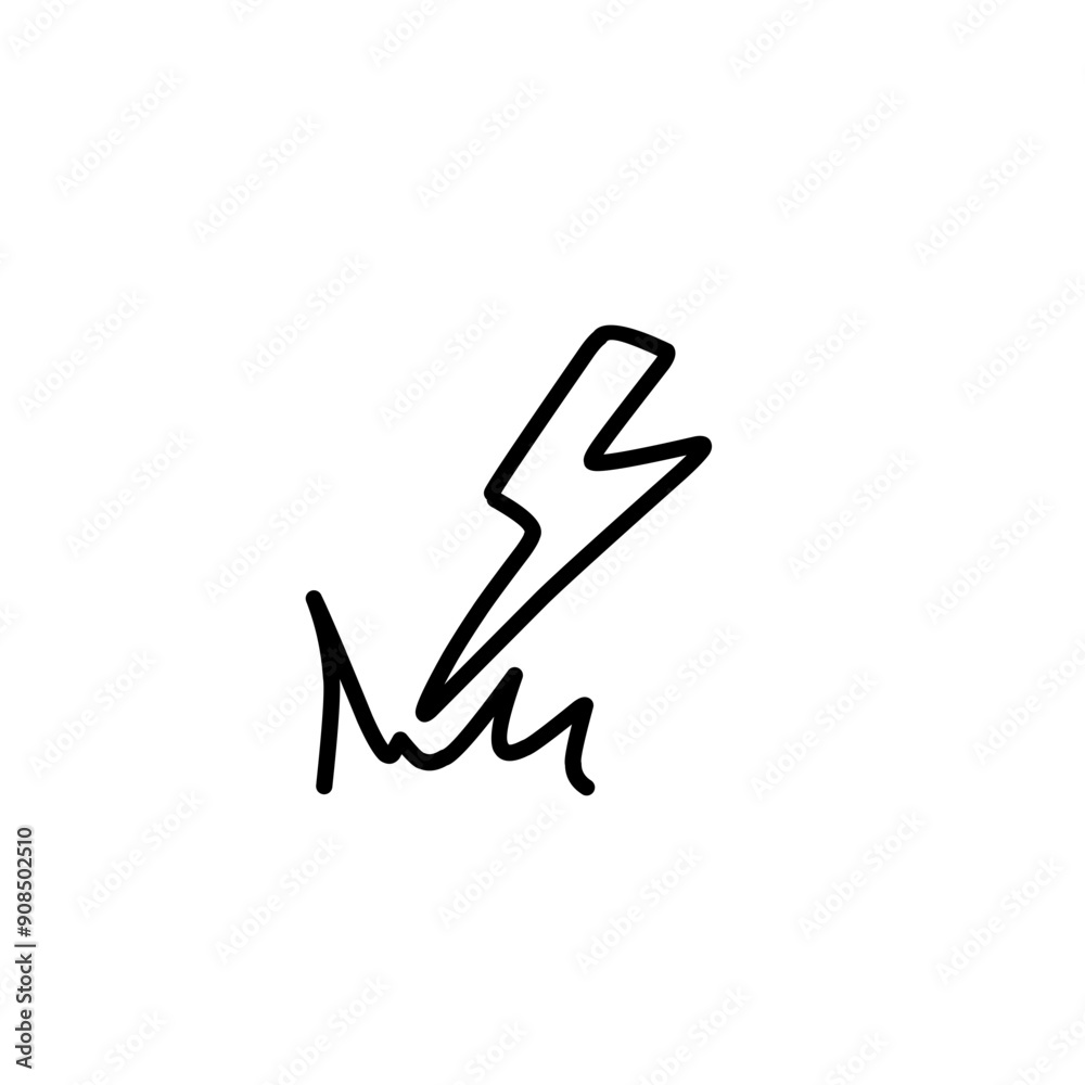 Fototapeta premium lightning line icon