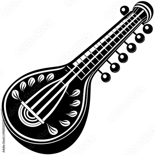 Veena unstrument  white background vector illustration photo